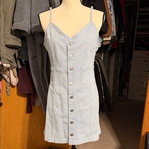 Light Blue Denim Button-Down Dress